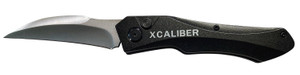 Xcaliber Knife Company Switch Blade 3.25 Folding Sheepsfoot Plain Stainless D2 Steel Blade 4.50 Black Aluminum Handle