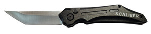 Xcaliber Knife Company Switch Blade 3.50 Folding Tanto Plain Stainless D2 Steel Blade 4.75 Black Aluminum Handle