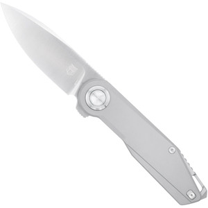 CobraTec Prodigy Titanium M390 DNS BLock Knife Folding Blade Silver - CTPGYM390DNSBL