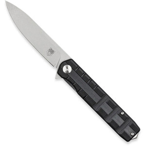 CobraTec Large Kuzio Drop Folder Knife Folding Blade Black - CTKUZIOBLKDNS