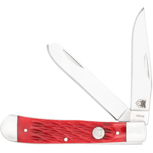 CobraTec Traditional Trapper Knife Folding Blade Red Bone - CTTDTRPREDBN