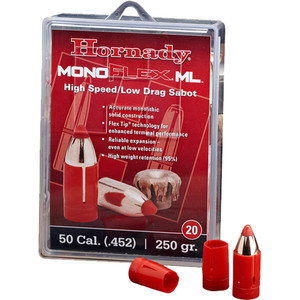 Hornady Muzzleloading Sabots with Bullets 50 Cal. 250 gr. Monoflex Low Drag 20 rd. - 67274