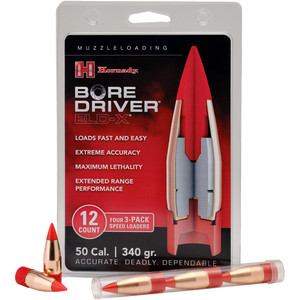 Hornady Bore Driver Muzzleloader Bullet 50 cal. 340 gr. Bore Driver ELD-X 12 rd. - 67714