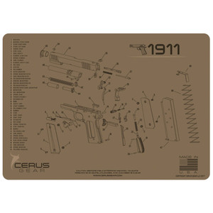 Cerus Gear - 1911 Schematic Handgun Promat - Coyote Tan - HM-1911-SCH-COY