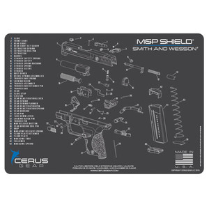 Cerus Gear - M&p Shield Schematic Promat - Charcoal Gray/cerus Blue - HM-SW-MP-SHLD-SCH-GRY