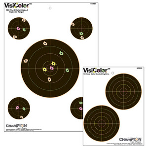Champion - Visicolor High-visibility Paper Targets - Double 5" Bulls - 45826