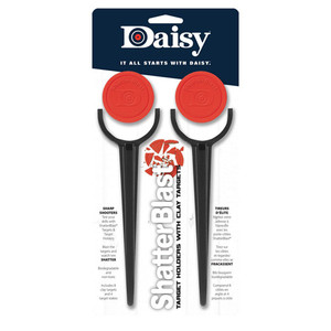 Daisy  - Shatterblast Clay Targets W/ Target Stakes - 2" Clay Targets, 4 Target Stakes, 8 Targets - 980872-444