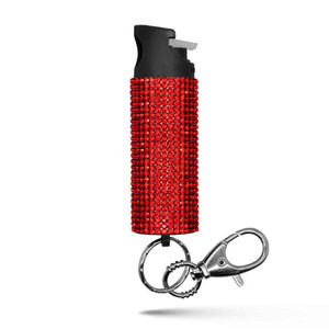 Guard Dog Security - Pepper Spray Keychain With Rhinestones - Red - PS-GDBO-RD