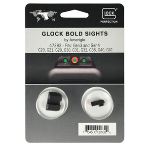 Glock - Glock Bold Sights - Black, Rear No Outline, Front Orange Outline, Tritium, Gen3/gen4 G20/g21 - 47283