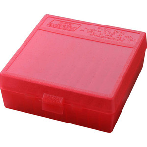 Mtm Case-gard - P-100 Series X-large Handgun Ammo Box - 100 Round - Clear Red - P-100-44-29