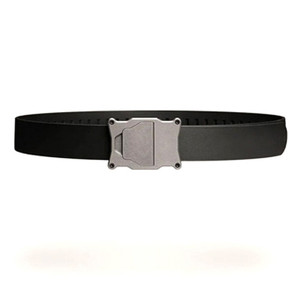 Shield Arms - Apogee Belt - Gray Buckle, Black Belt, Fully Adjustable, 50" - APO-BLK-REG-BUC--GRY-STP
