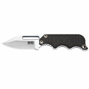 Sog Knives - Instinct Mini Fixed Knife - Satin Black, Clip Point, Plain Edge, 1.9" Blade - SOG-NB1002-CP
