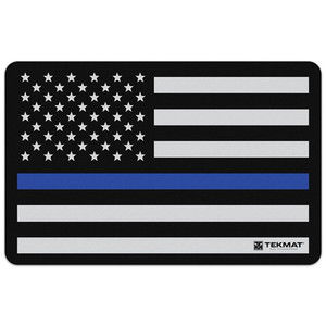 Tekmat - Police Support Flag Cleaning Mat - 11" X 17" - TEK-R17-POLICE