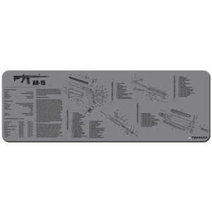 Tekmat - Ar-15 Cleaning Mat - 12" X 36" - Grey - TEK-R36-AR15-GY