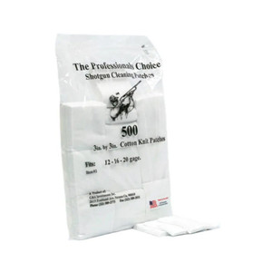 The Professionals Choice - Shotgun Cleaning Patches - White, 12/16/20 Gauge, Cotton Knit, 3" X 3", 500/pk - 2