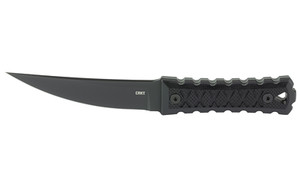 Columbia River Knife & Tool HZ4, Fixed Blade Knife, 4.76" Trailing Point Blade, SK-5 Blade Steel, 8.88" Overall Length, Titanium Nitride Finish, Black, Black G10 Grips, Includes Sheath 2924