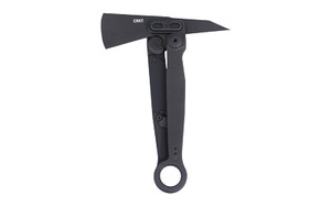 Columbia River Knife & Tool Provoke X, Folding Axe, 1.84" Plain Axe Edge, SUJ2 Steel Blade, Stainless Steel Handle with Glass-Reinforced Overlays, Titanium Nitride Finish, Black, Deadbolt Lock with Automatic Safety, Kinematic 4141KX