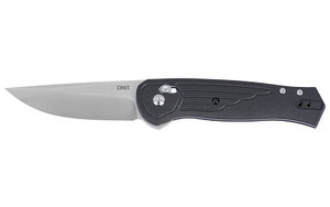 Columbia River Knife & Tool Sero, 3.02" Folding Knife, Plain Edge, S35VN Steel Blade, Satin Finish, Glass-Reinforced Nylon Handle, Black 7170
