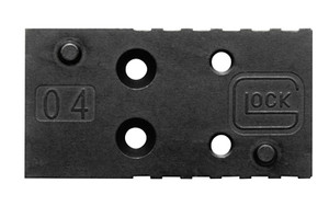GLOCK MOS Plate, Size 04, Fits Leupold Footprint, For Glock MOS Gen 5 9mm/40S&W, Black 74011