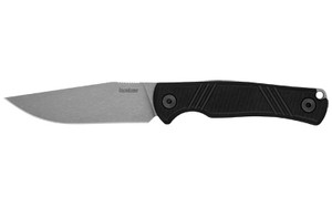 Kershaw Pack Mule, Fixed Blade Knife, 3.9" Clip Point Blade, N690 Blade Steel, 8.4" Overall Length, Satin Working Finish, Silver Blade, Black G10 Handle, Includes Sheath 1089