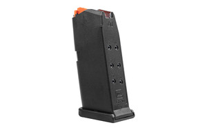 GLOCK OEM Magazine, 40 S&W, 9 Rounds, For GLOCK 27, Cardboard Style Packaging, Polymer, Black, Orange Follower, Gen5 65611
