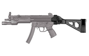SB Tactical SBT5, Side Folding Stabilizing Brace, Fits HK MP5/MP5K Reverse Stretch Clones, Black, Adjustable Nylon Strap SBT5-01-SB