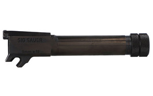 Sig Sauer Barrel, 9MM, 3.7" Threaded Barrel, 1/2X28 Thread Pitch, Fits Sig P365, Nitride Finish, Black, Loaded Chamber Indicator 8902059