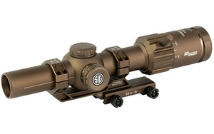 Sig Sauer Tango MSR, Rifle Scope, 1-6X24, BDC6 Illuminated Reticle, Second Focal Plane, 30mm Main Body Tube, Matte Finish, Coyote Brown, Includes Alpha MSR Mount and Flip Back Covers SOTM61200