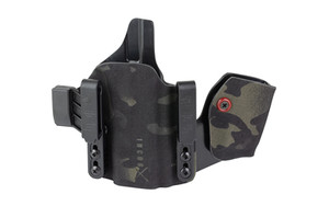 Safariland INCOG-X, Joint Collaboration with Haley Strategic, Inside the Waistband Holster, Fits Glock 43X/48, Integrated Magazine Caddy, Microfiber Suede Wrapped Boltaron Construction, Multicam Black, Right Hand 1341407