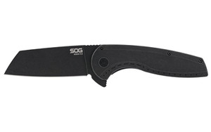 SOG Knives & Tools Aegis FLK 2.0, Folding Knife, 3.2" Wharncliffe Blade, 8" Overall Length, 8Cr13MoV Stainless Blade Steel, Straight Edge, PVD Finish, Black, Black 410 Stainless Steel Handle, Kick Opener, Frame Lock SOG-14-41-04-43