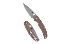 Spyderco Native Chief, Folding Knife, 4.08" Drop Point Blade, 9.08" Overall Length, CPM 15V Blade Steel, Plain Edge, Satin Finish, Silver Blade, Brown G-10 Handle, Back Lock C244GPBN15V