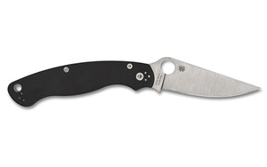 Spyderco Military 2, Folding Knife, 4" Clip Point Blade, 9.51" Overall Length, CPM-S30V Blade Steel, Plain Edge, Satin Finish, Silver, Black G-10 Handle, Compression Lock, Left Hand C36GPLE2