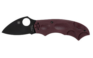 Spyderco MeerKat, Folding Knife, 2.02" Drop Point Blade, 5.32" Overall Length, Micro Melt PD#1 Blade Steel, Plain Edge, DLC Finish, Black, Burgundy FRN Handle, Phantom Lock C64BGBKP