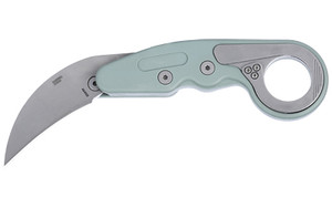 Columbia River Knife & Tool Provoke, Folding Knife, 2.47" Hawkbill Blade, AUS 8 Blade Steel, 7.19" Overall Length, Stonewash Finish, Silver, Green Grivory Handle, Liner Lock 4041GR