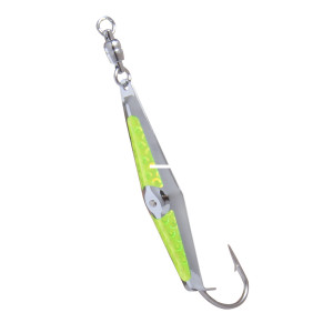 Clarkspoon Squid; BB Swivel, #1 Silver/Chartreuse Flash