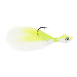 Mustad Big Eye Bucktail Jig, 8oz Chartreuse/White 1pk
