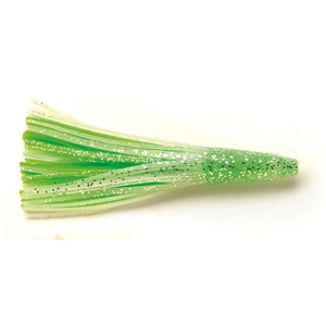 P-Line Double Squid Skirt, 6'' Nat Glow/Green Glow 2pk