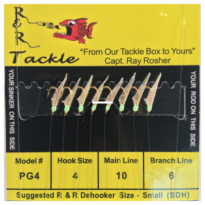 R&R Tackle Fish Skin Sabiki, Green Head w/ Fish Skin 1pk