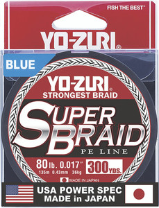 Yo-Zuri Super Braid, 300 yd Blue 80lb