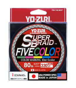 Yo-Zuri Super Braid, 660 yd 5-Color 80lb