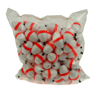 Betts Peg Foam Float, Oval 2'' Red/White 100pk