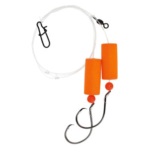 EA Lazer Pompano 2-Hook Rig, 1/0 Cylinder Float Org 2pk