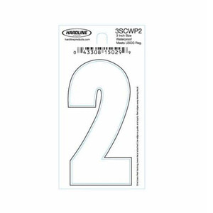 Hardline Dyer Number Refill, ''2'' White 10pk
