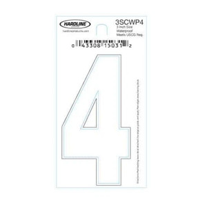 Hardline Dyer Number Refill, ''4'' White 10pk