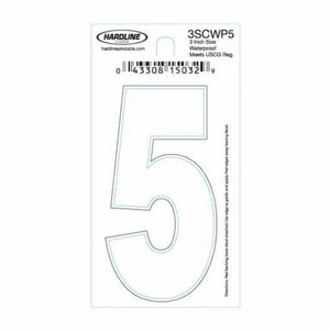 Hardline Dyer Number Refill, ''5'' White 10pk