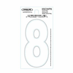 Hardline Dyer Number Refill, ''8'' White 10pk