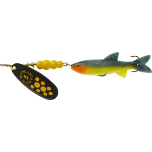 Mepps Black Fury Mino, 1/2oz Yellow Dot