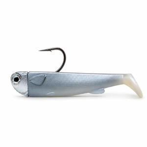 R&R Tackle Slide Bait, Dark Silver/Pearl White 2pk