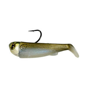 R&R Tackle Slide Bait, Olive/Pearl White 3pk