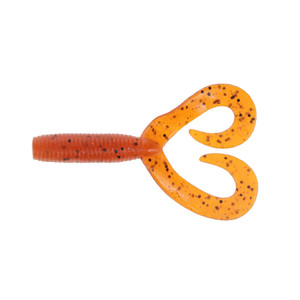 Yamamoto Double Tail Grub, 4'' Fire Craw 5pk
